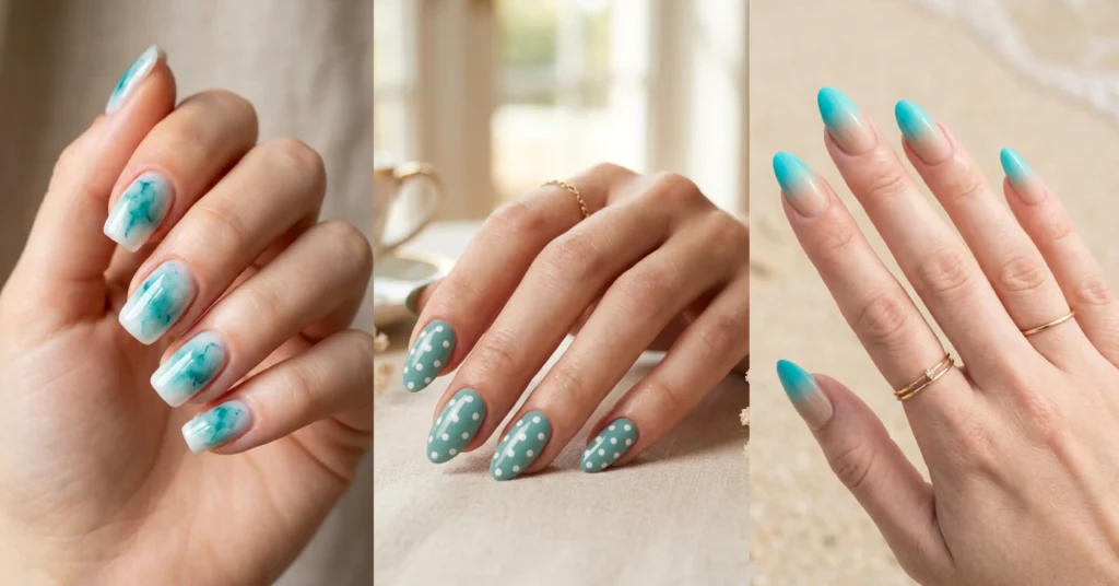 11 Dreamy Teal Summer Nails That Look Like Bottled Ocean
