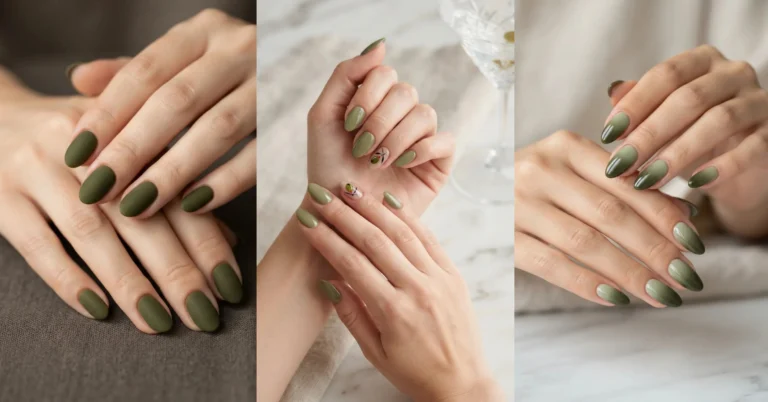11 Beautiful Olive Green Nail Designs (Earthy Look)