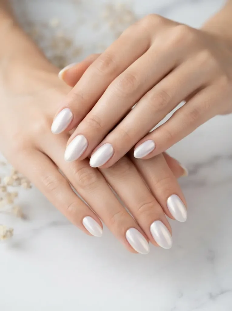 Frosted Pearl Nails