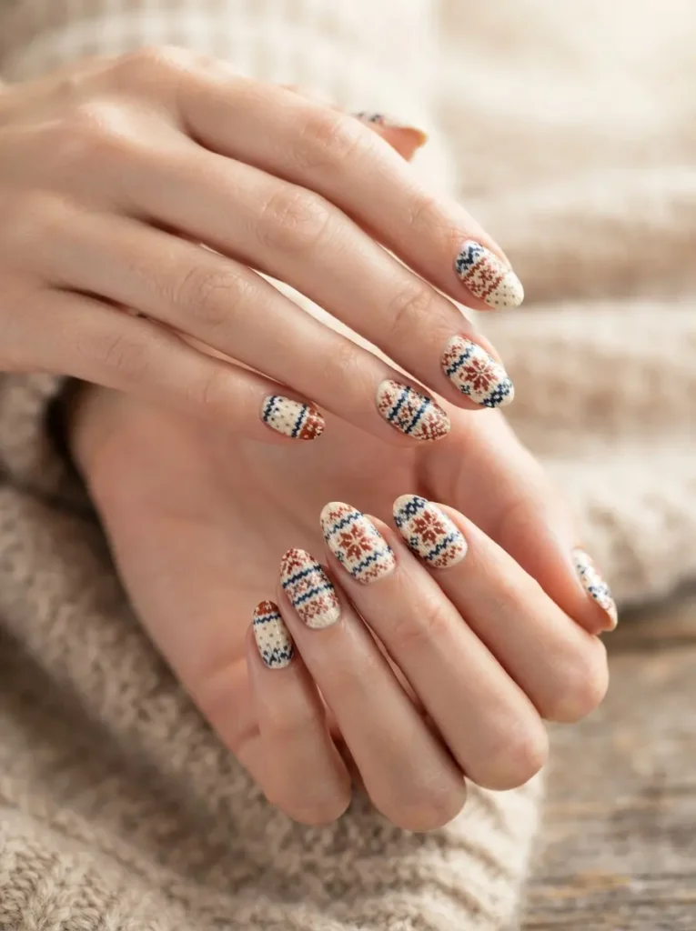Fair Isle Sweater Nails