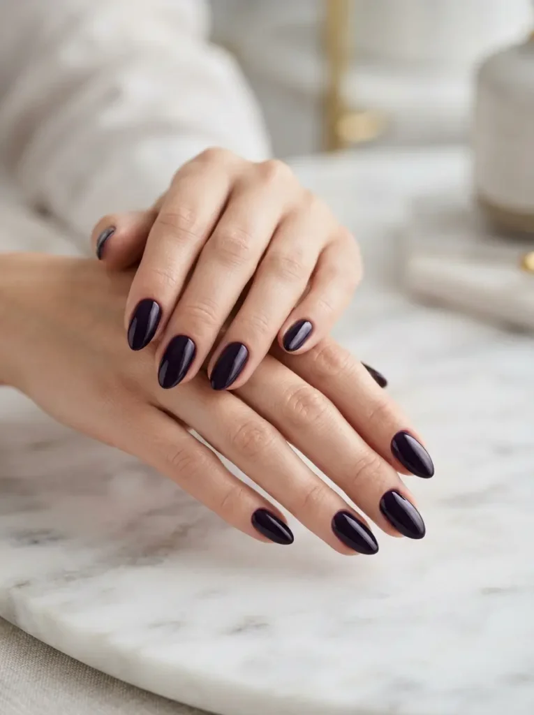 Blackcurrant Near-Black Nails