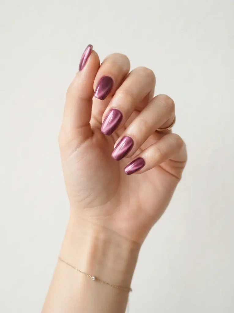Winter Velvet Cat Eye Nails