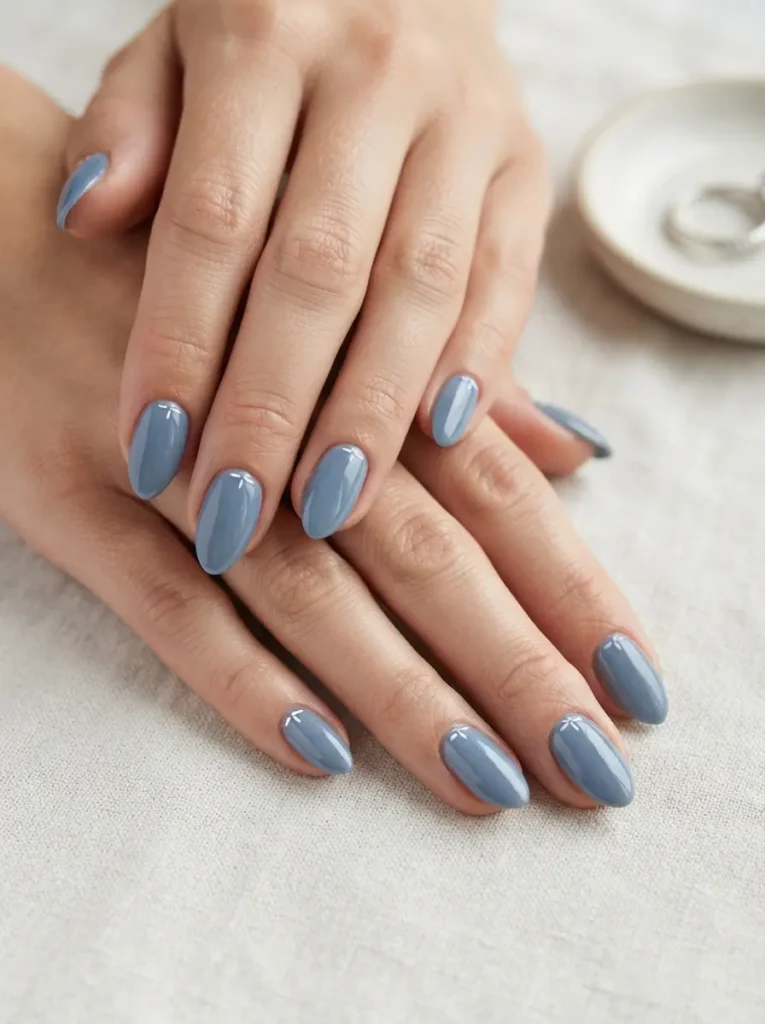 Denim Blue Western Nails