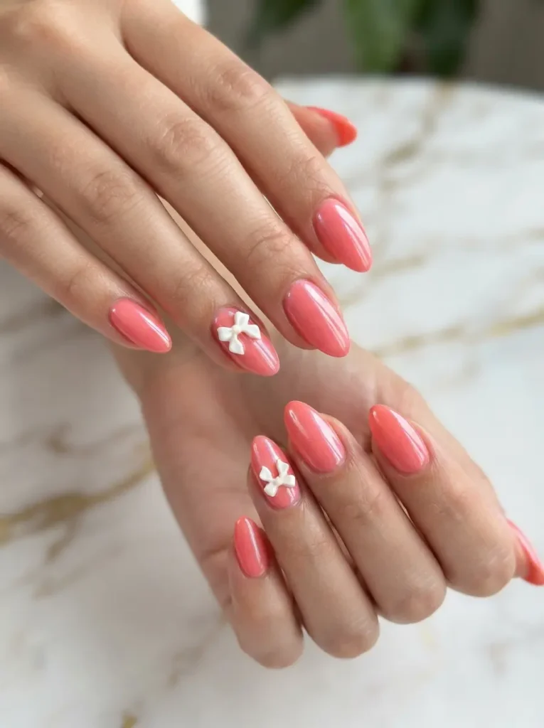Coqueta Bow Accent Nails