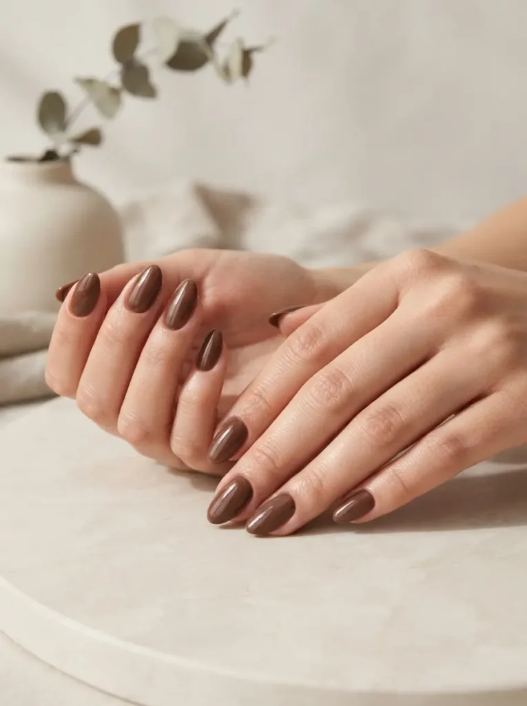 Mocha Chocolate Brown Nails