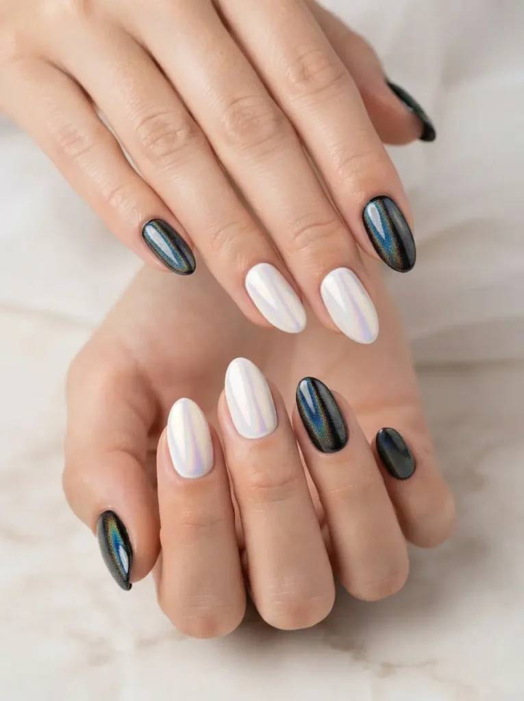 Holographic Chrome Nails
