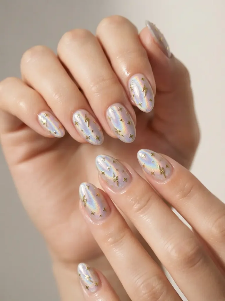 Lightning Bolts and Stars Nails