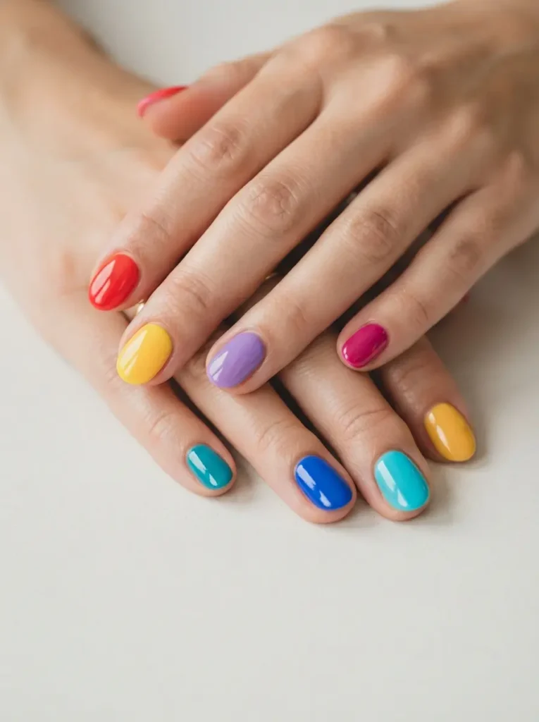 Mismatched Rainbow Set Nails