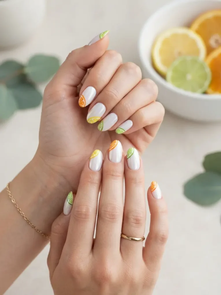 Citrus Slice Tips Nails