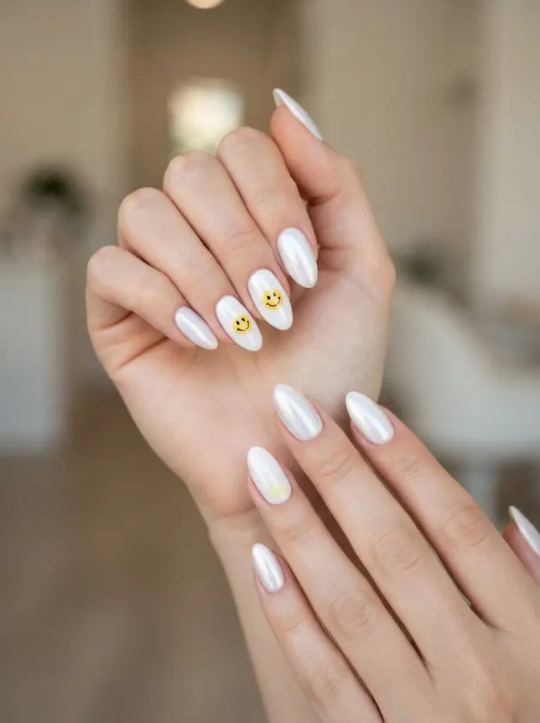Y2K Smiley Faces Nails