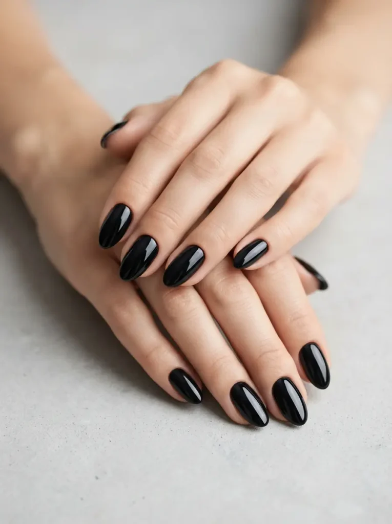 Black Glass Gloss Nails
