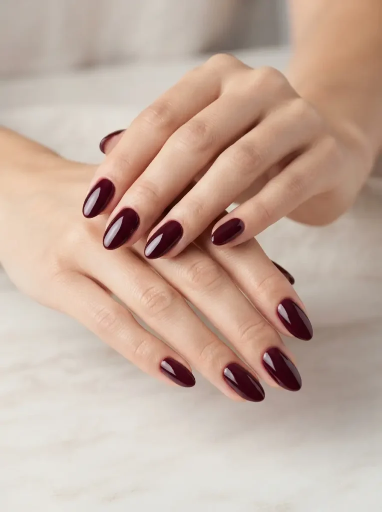 Dark Cherry Merlot Nails